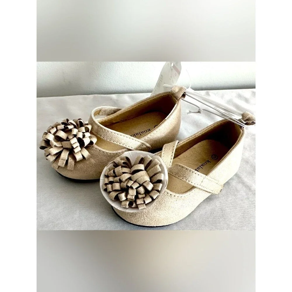 Koala Kids Toddler Girls Size 3 Shimmer Gold Suede-Mary Jane Shoes – NWT